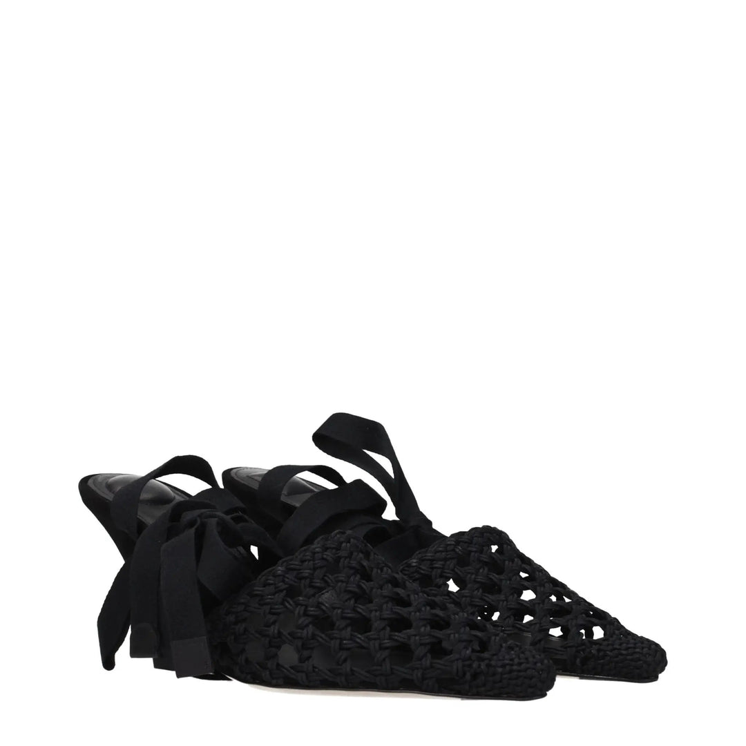 Jacquemus Sample Sale | Jacquemus Black Fabric Strap-On Sandals - | Designer outlet