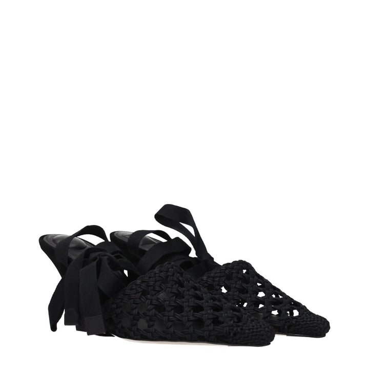 Jacquemus Sample Sale | Jacquemus Black Fabric Strap-On Sandals - | Designer outlet
