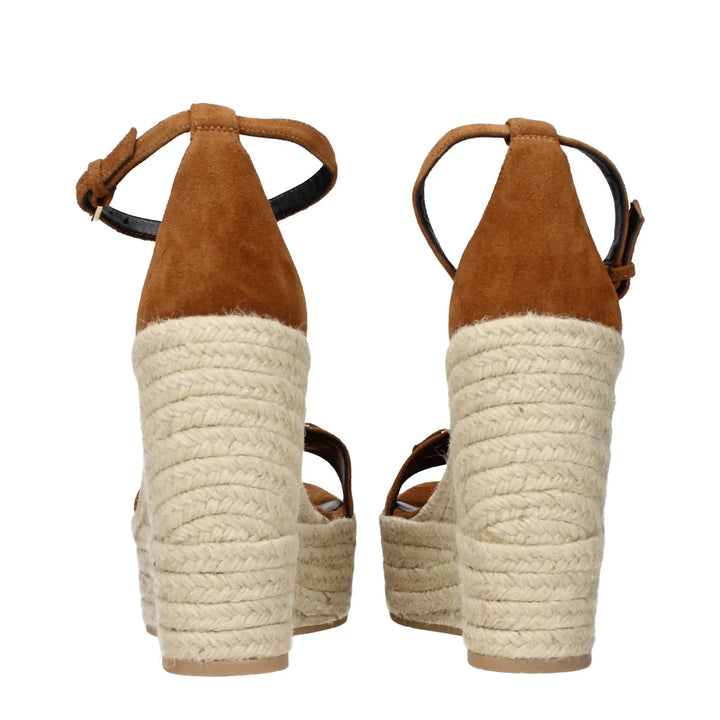 Versace Sample Sale | Versace Brown Leather Wedge Sandals - | Designer outlet