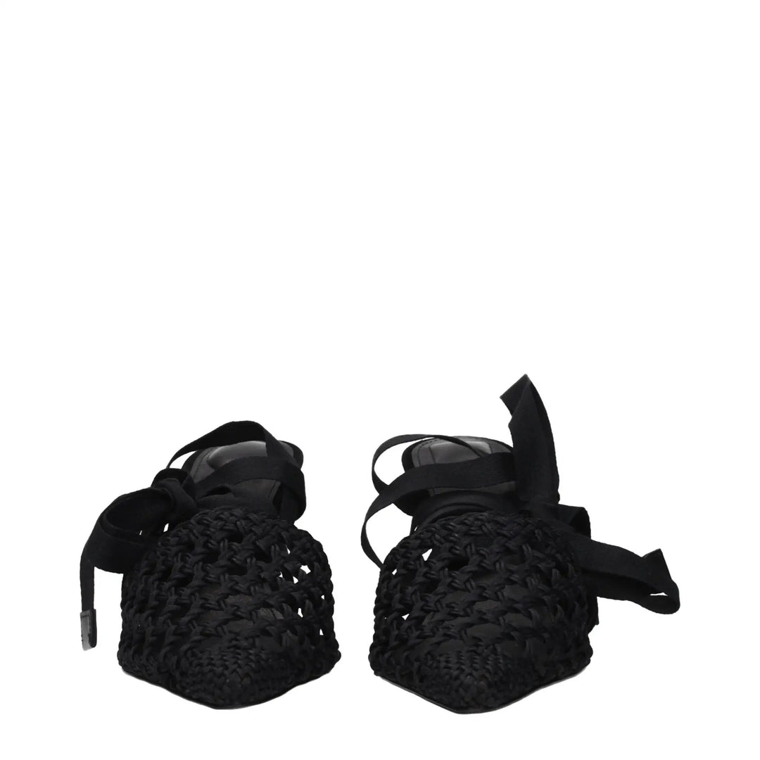Jacquemus Sample Sale | Jacquemus Black Fabric Strap-On Sandals - | Designer outlet
