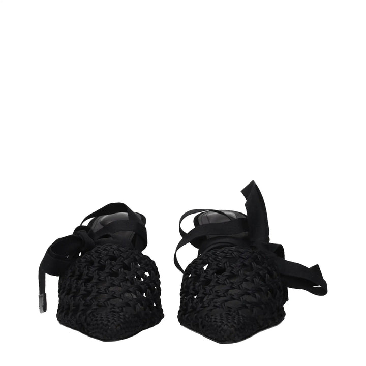 Jacquemus Sample Sale | Jacquemus Black Fabric Strap-On Sandals - | Designer outlet