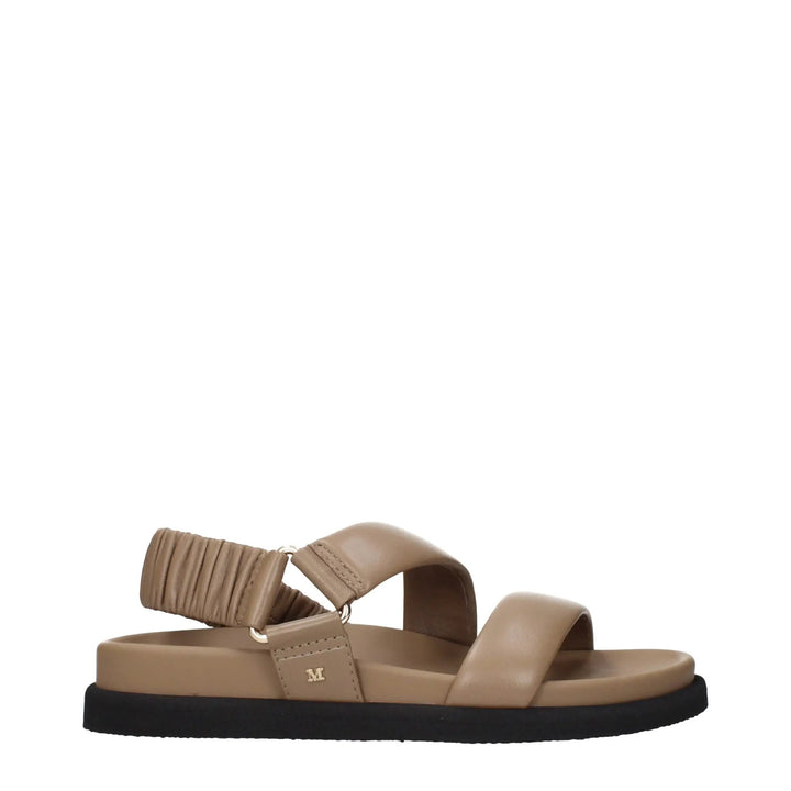 Max Mara Sample Sale | Max Mara Brown Leather Flat Sandals - | Designer outlet