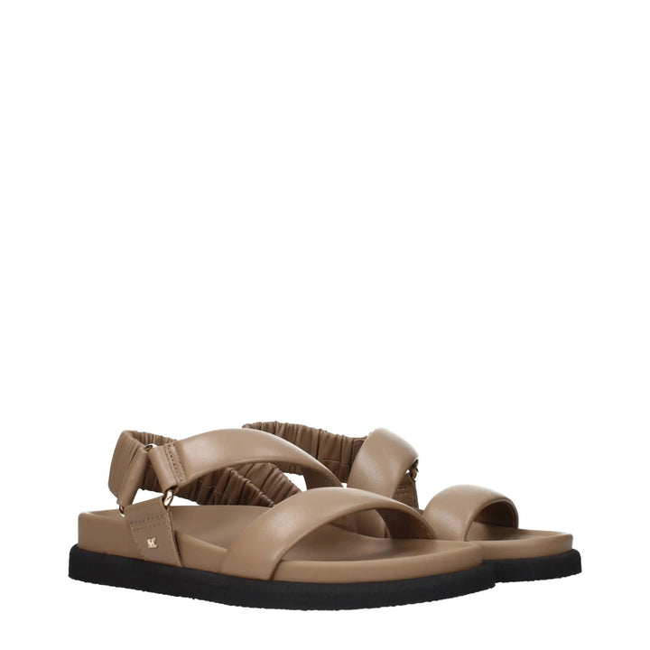 Max Mara Sample Sale | Max Mara Brown Leather Flat Sandals - | Designer outlet