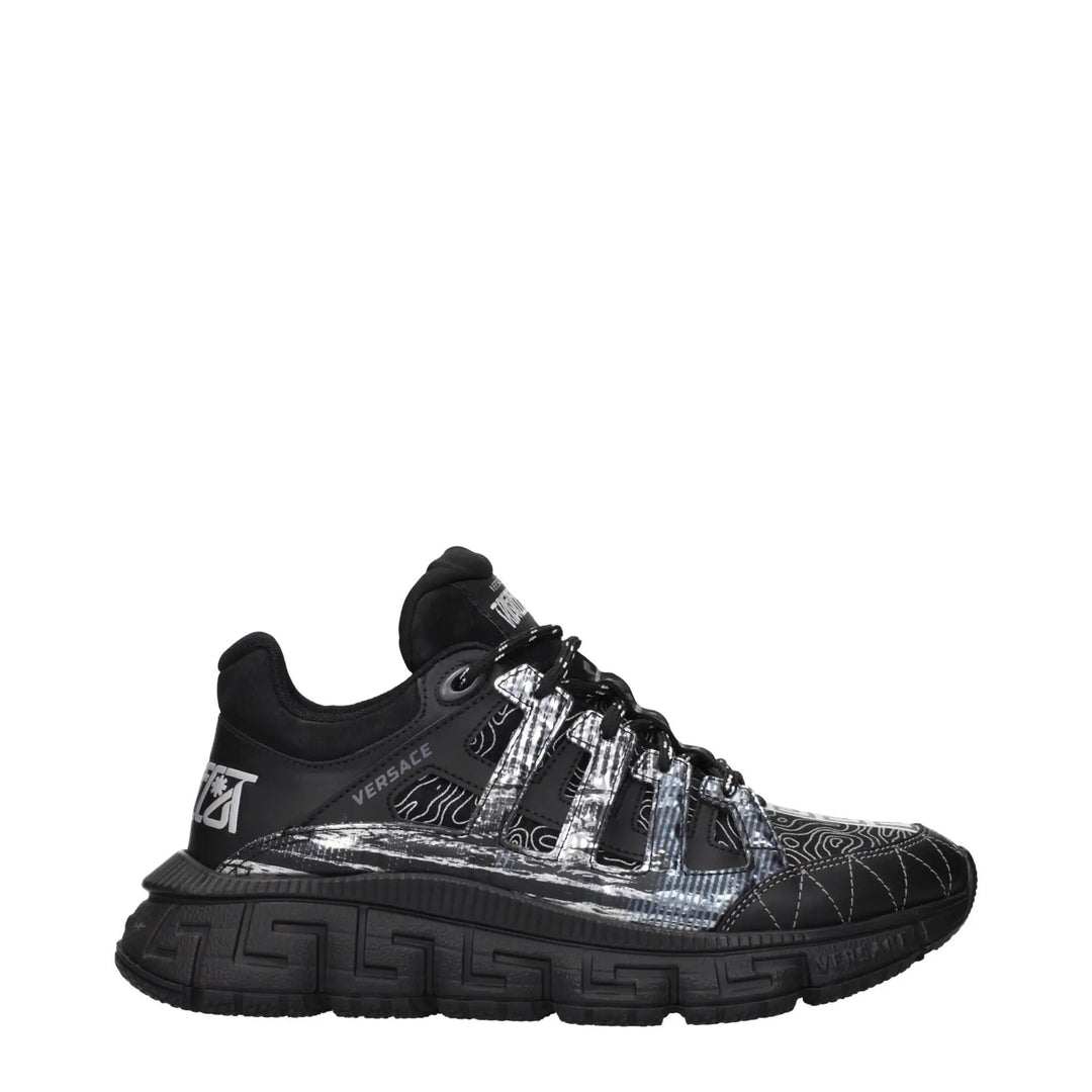 Versace Sample Sale | Versace Black Fabric Athletic Sneakers - | Designer outlet