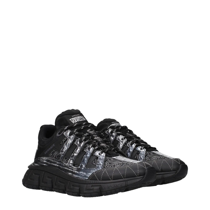 Versace Sample Sale | Versace Black Fabric Athletic Sneakers - | Designer outlet
