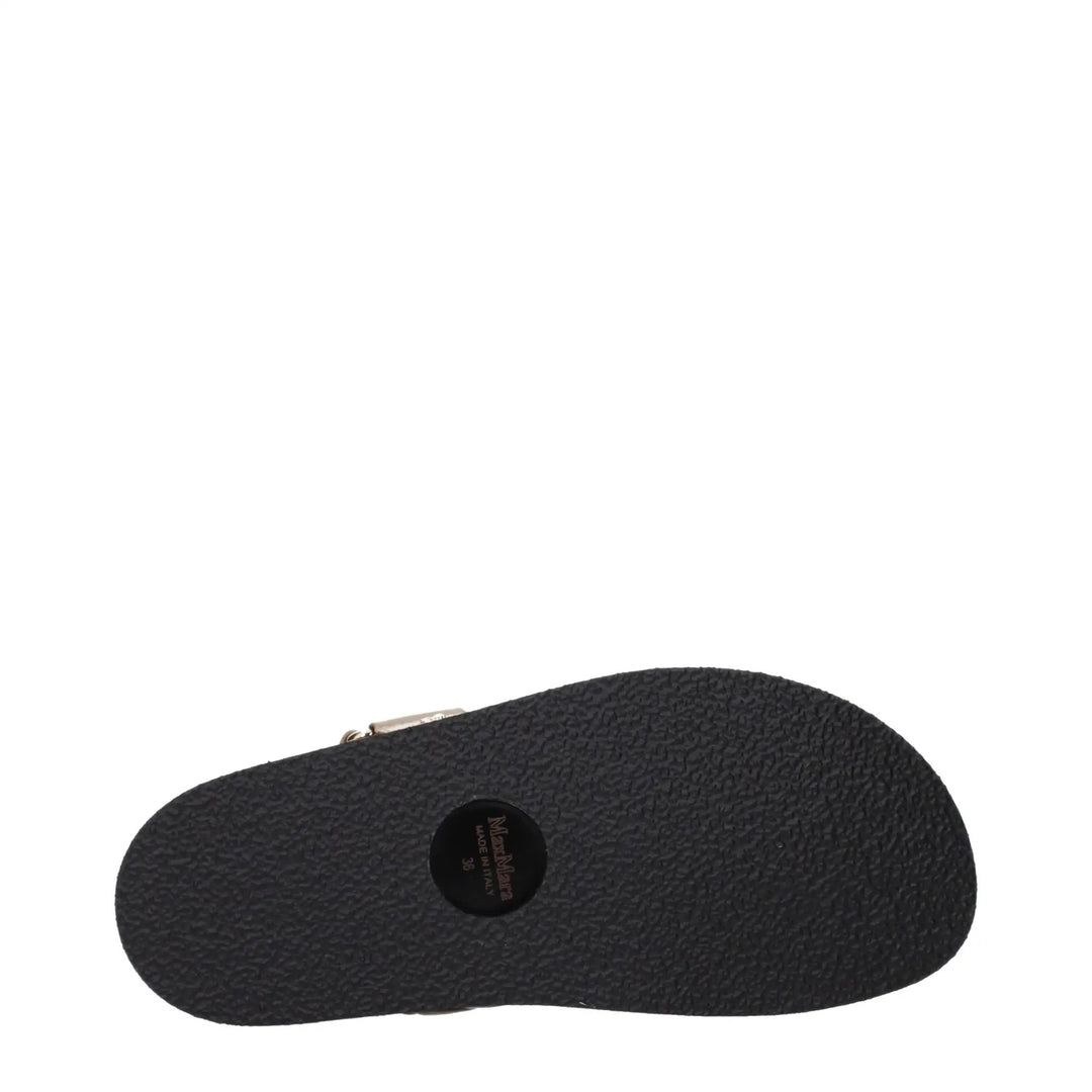 Max Mara Sample Sale | Max Mara Brown Leather Flat Sandals - | Designer outlet