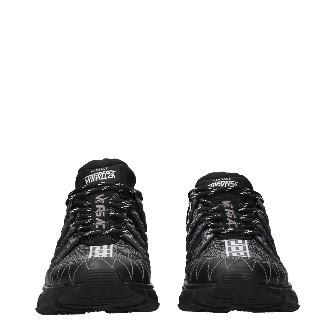 Versace Sample Sale | Versace Black Fabric Athletic Sneakers - | Designer outlet
