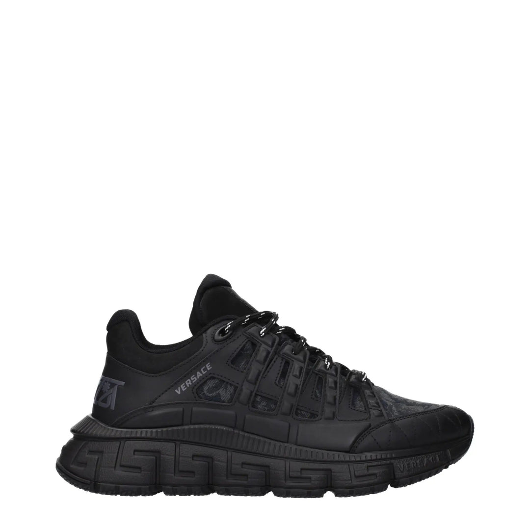 Versace Sample Sale | Versace Black Fabric Athletic Sneakers - | Designer outlet