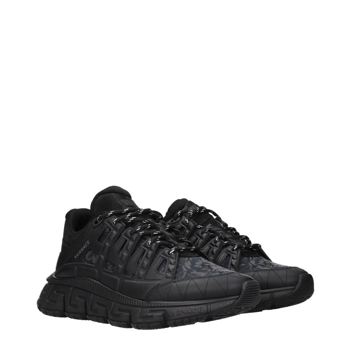 Versace Sample Sale | Versace Black Fabric Athletic Sneakers - | Designer outlet
