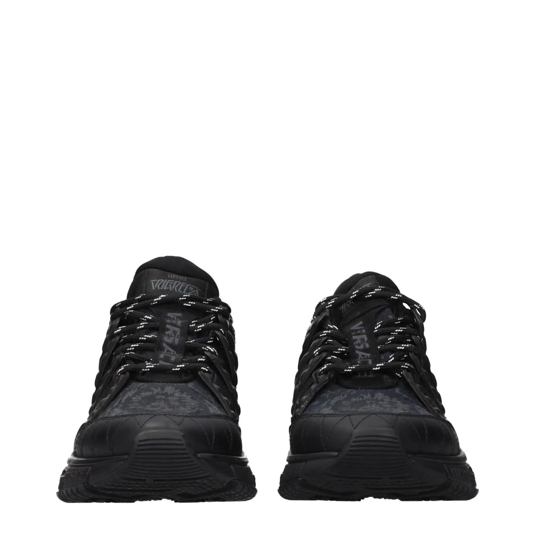 Versace Sample Sale | Versace Black Fabric Athletic Sneakers - | Designer outlet