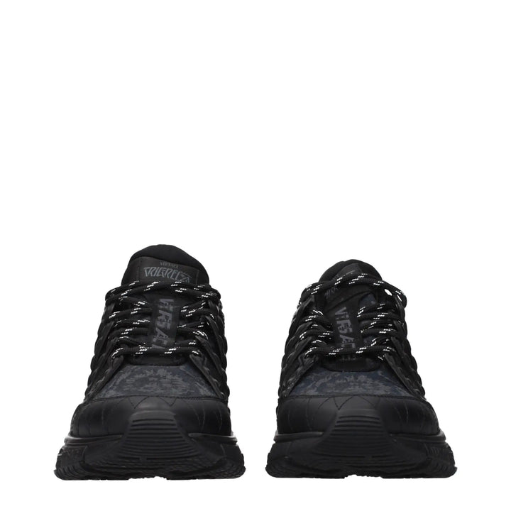 Versace Sample Sale | Versace Black Fabric Athletic Sneakers - | Designer outlet