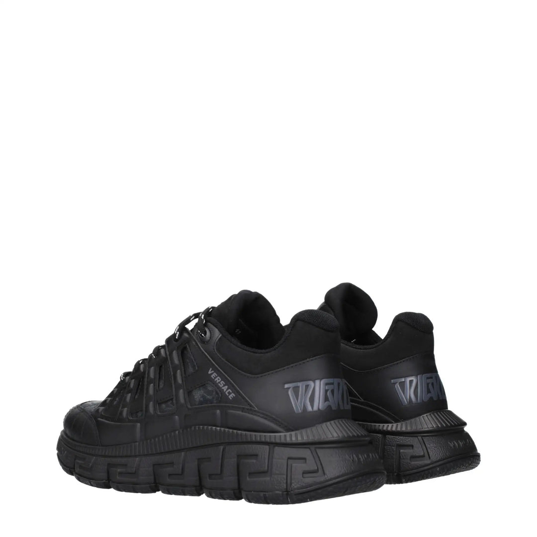 Versace Sample Sale | Versace Black Fabric Athletic Sneakers - | Designer outlet