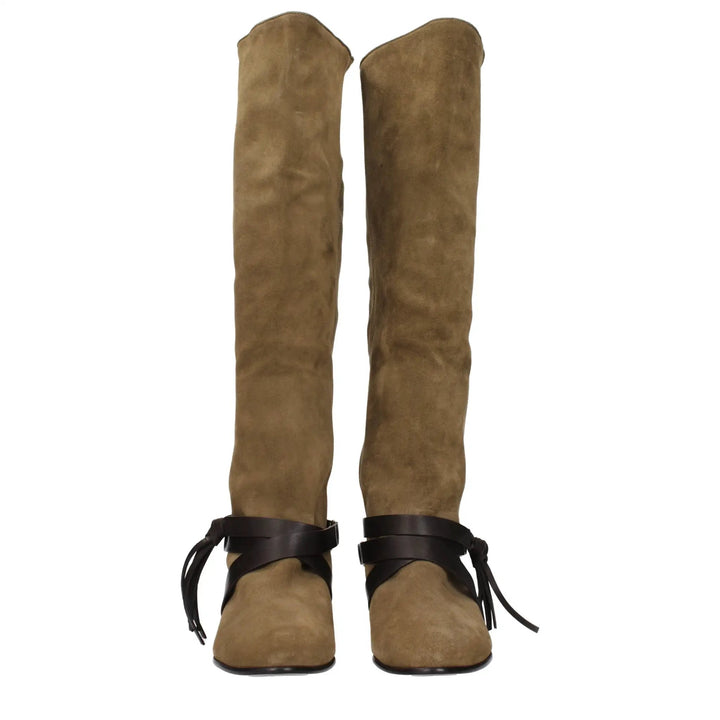 Isabel Marant Sample Sale | Isabel Marant Green Leather Over The Knee - | Designer outlet