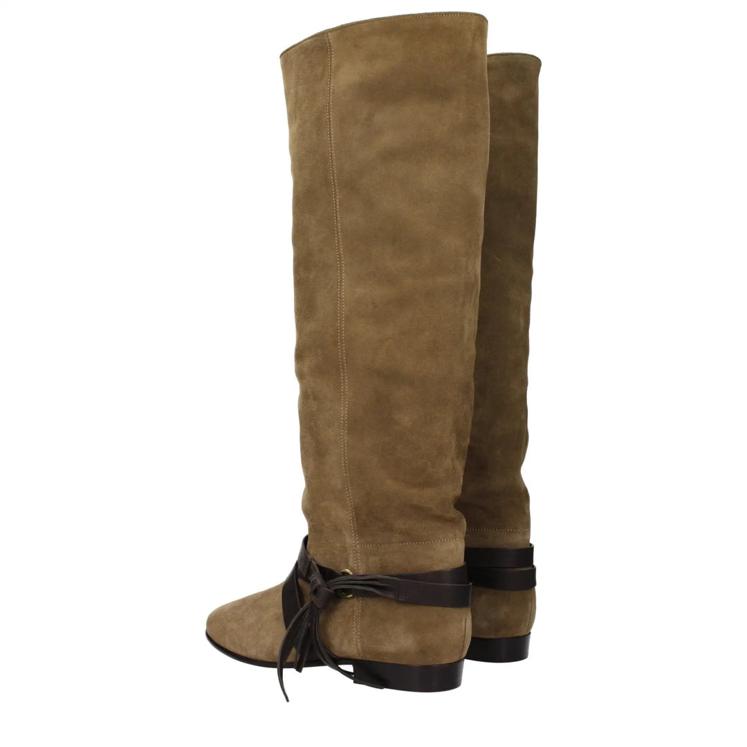 Isabel Marant Sample Sale | Isabel Marant Green Leather Over The Knee - | Designer outlet