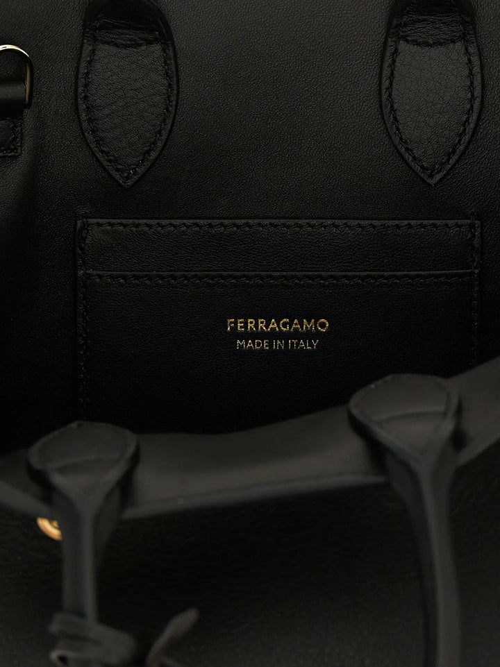 Ferragamo Sample Sale | Ferragamo Black Calfskin Handbag - | Designer outlet