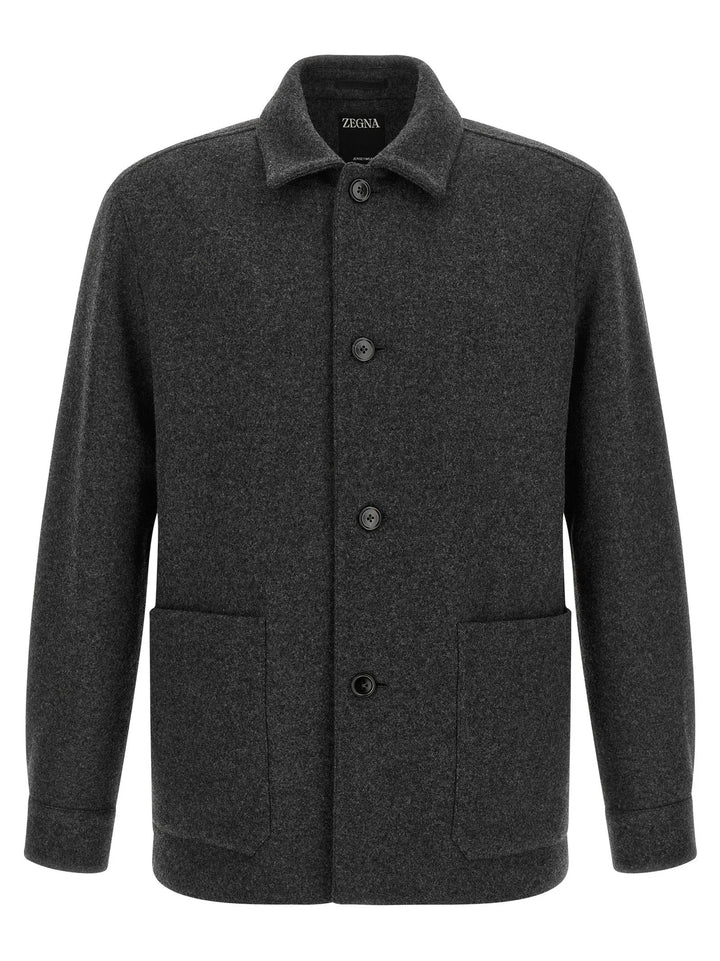 ZEGNA Sample Sale | ZEGNA Gray Wool Blouse - | Designer outlet