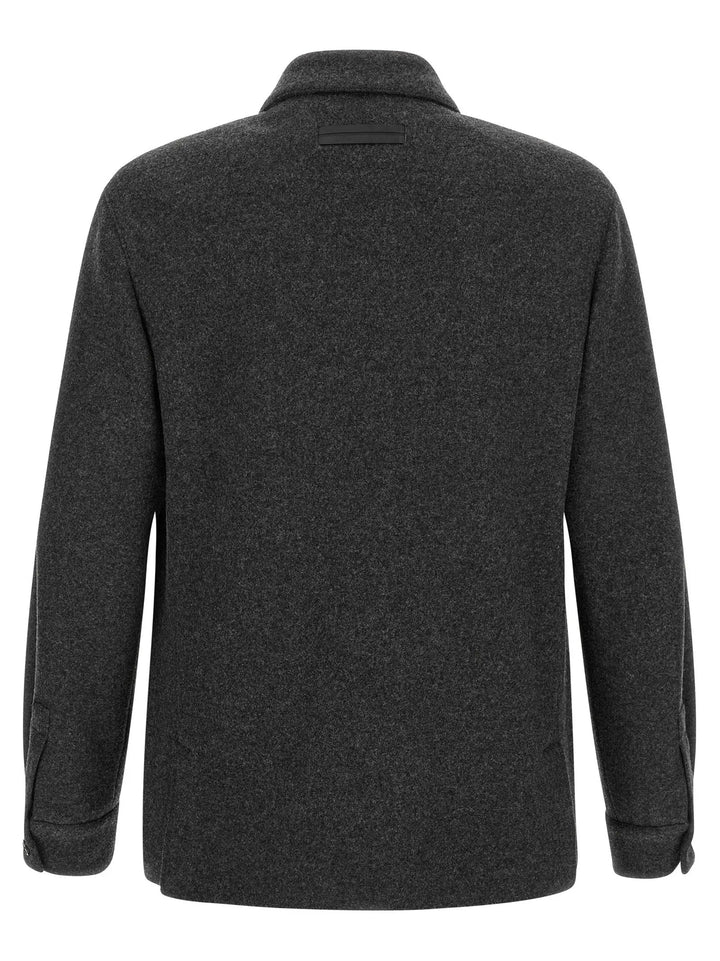 ZEGNA Sample Sale | ZEGNA Gray Wool Blouse - | Designer outlet