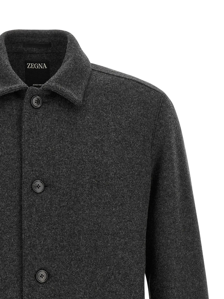 ZEGNA Sample Sale | ZEGNA Gray Wool Blouse - | Designer outlet