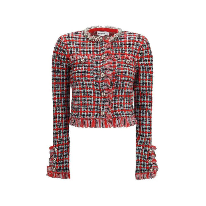 Self-Portrait Sample Sale | Self-Portrait Red Cotton Full-Length Jacket - | Designer outlet