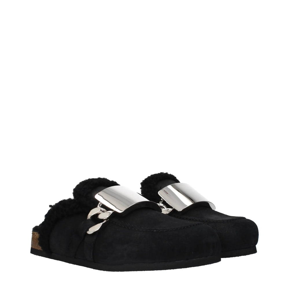 J.W.Anderson Sample Sale | J.W.Anderson Black Leather Slippers - | Designer outlet
