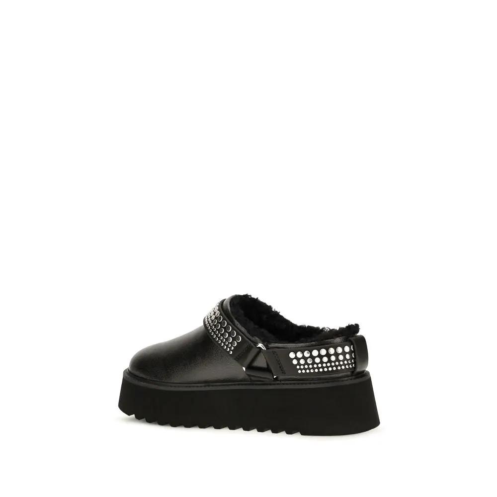 PINKO Sample Sale | PINKO Black Calf Leather Bos Taurus Clogs - | Designer outlet