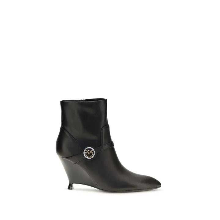 PINKO Sample Sale | PINKO Black Calf Leather Bos Taurus Ankle Boots - | Designer outlet