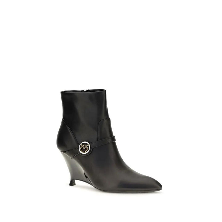 PINKO Sample Sale | PINKO Black Calf Leather Bos Taurus Ankle Boots - | Designer outlet