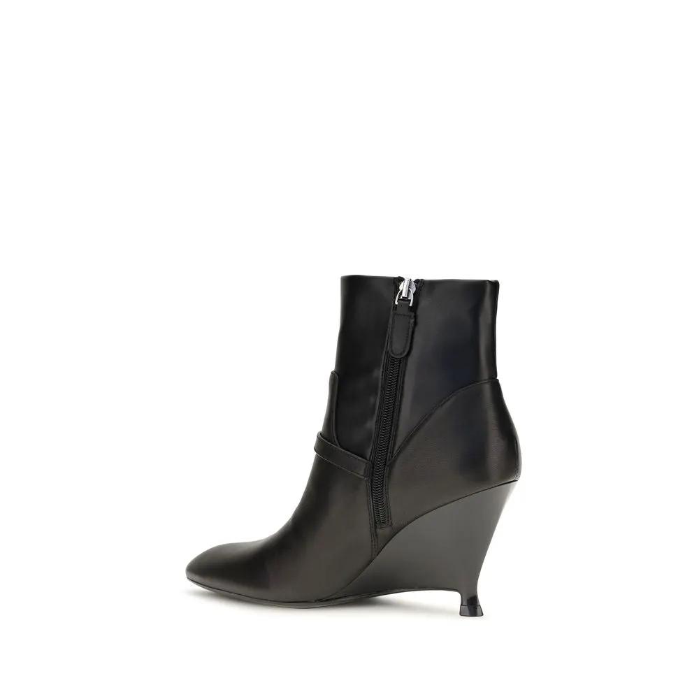 PINKO Sample Sale | PINKO Black Calf Leather Bos Taurus Ankle Boots - | Designer outlet