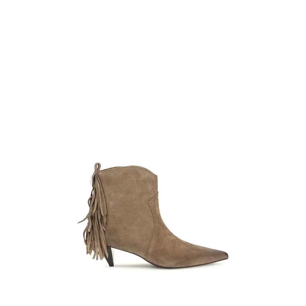 PINKO Sample Sale | PINKO Beige Calf Leather Bos Taurus Ankle Boots - | Designer outlet