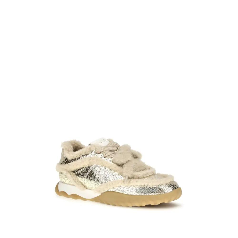 PINKO Sample Sale | PINKO Silver Calf Leather Bos Taurus Chunky Sneakers - | Designer outlet