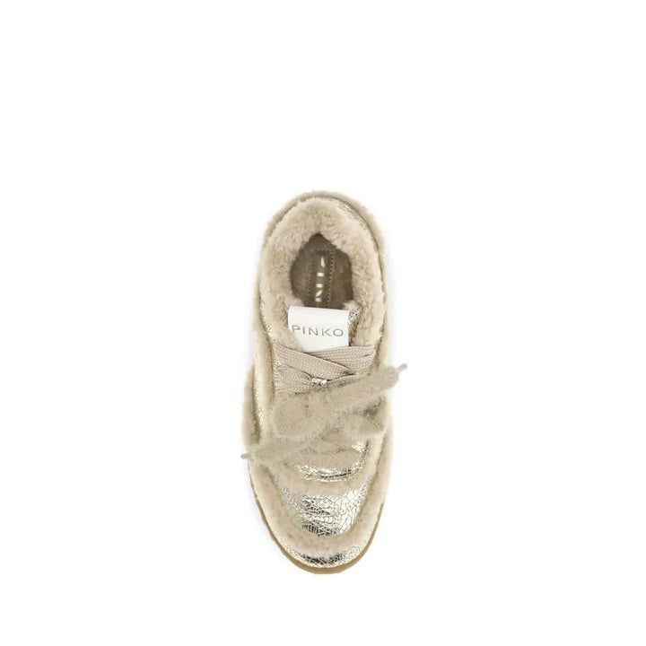 PINKO Sample Sale | PINKO Silver Calf Leather Bos Taurus Chunky Sneakers - | Designer outlet