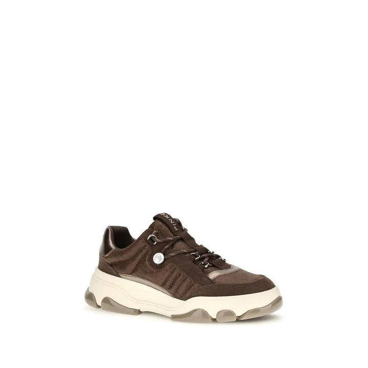 PINKO Sample Sale | PINKO Brown Calf Leather Bos Taurus Chunky Sneakers - | Designer outlet