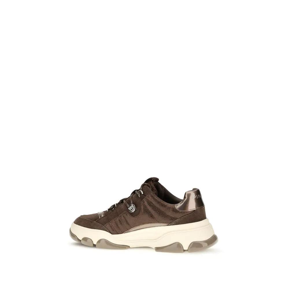 PINKO Sample Sale | PINKO Brown Calf Leather Bos Taurus Chunky Sneakers - | Designer outlet