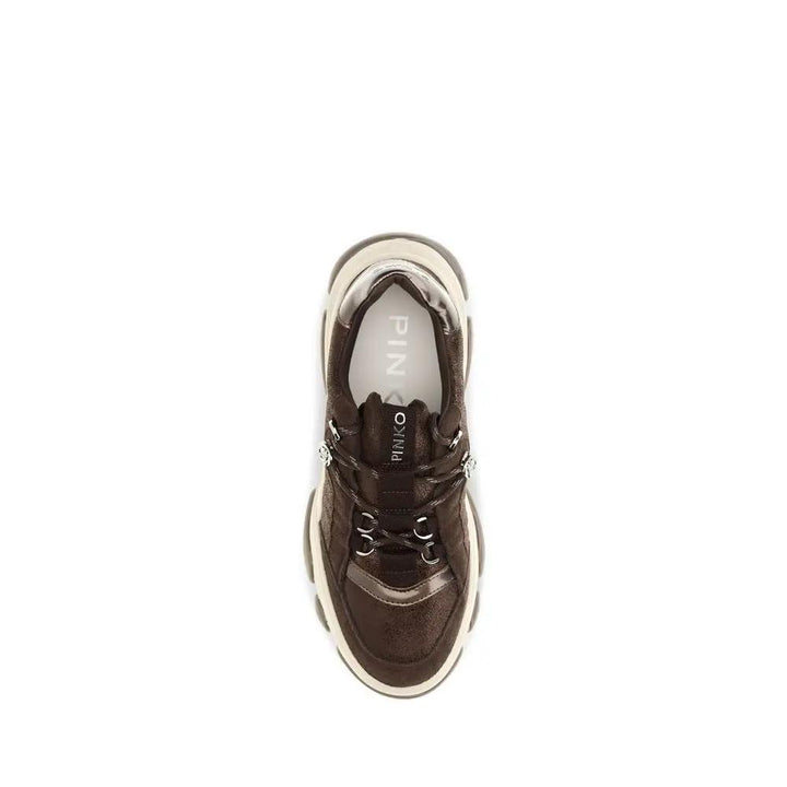 PINKO Sample Sale | PINKO Brown Calf Leather Bos Taurus Chunky Sneakers - | Designer outlet