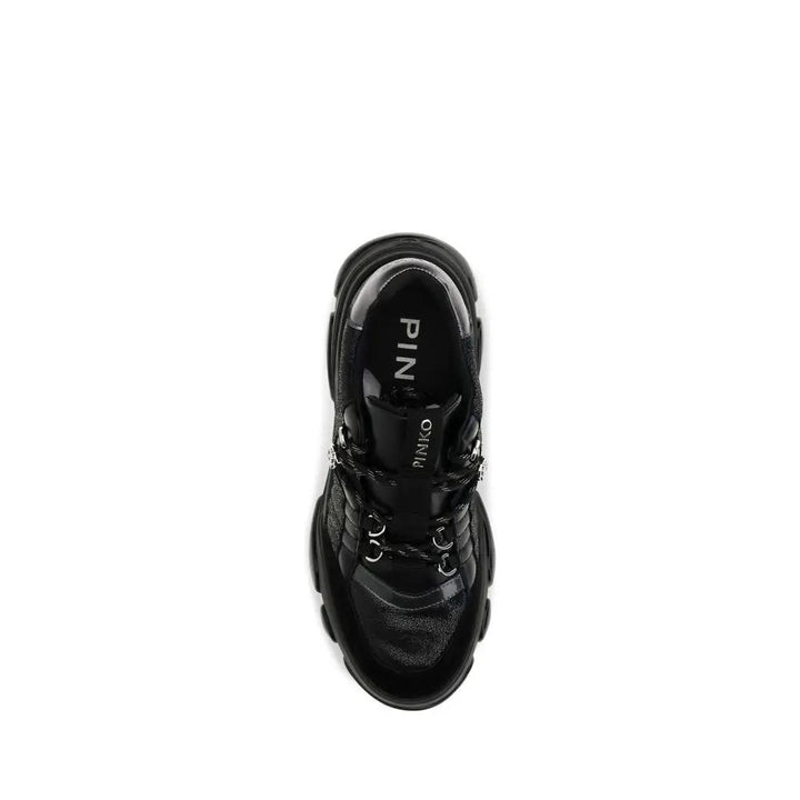 PINKO Sample Sale | PINKO Black Calf Leather Bos Taurus Chunky Sneakers - | Designer outlet