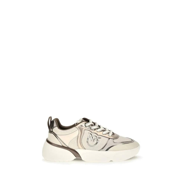 PINKO Sample Sale | PINKO Beige Calf Leather Bos Taurus Chunky Sneakers - | Designer outlet