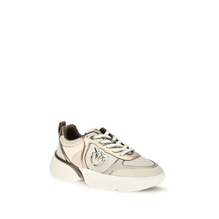 PINKO Sample Sale | PINKO Beige Calf Leather Bos Taurus Chunky Sneakers - | Designer outlet