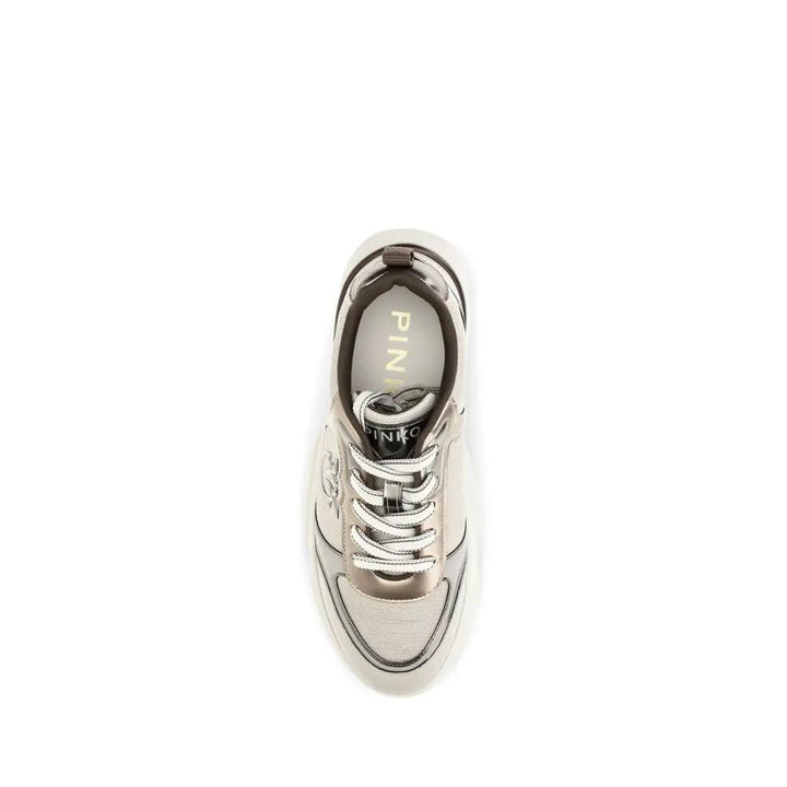PINKO Sample Sale | PINKO Beige Calf Leather Bos Taurus Chunky Sneakers - | Designer outlet