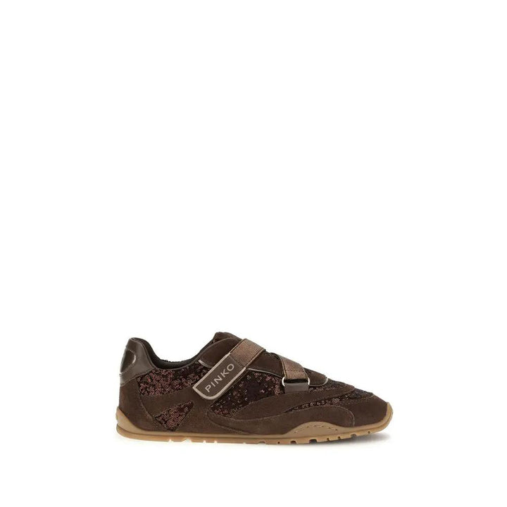 PINKO Sample Sale | PINKO Brown Suede Leather Athletic Sneakers - | Designer outlet