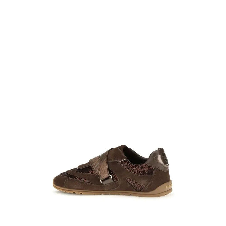 PINKO Sample Sale | PINKO Brown Suede Leather Athletic Sneakers - | Designer outlet