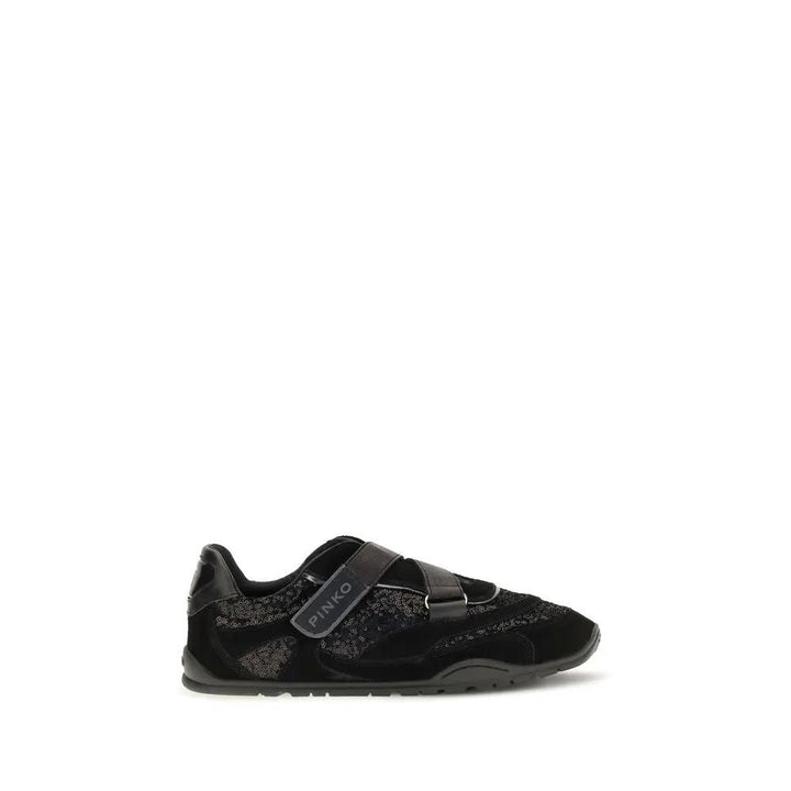 PINKO Sample Sale | PINKO Black Suede Leather Athletic Sneakers - | Designer outlet