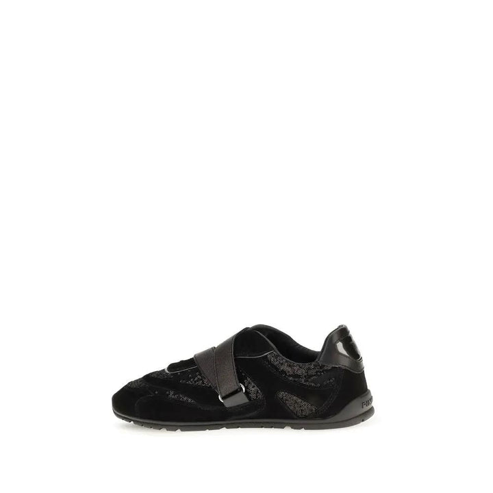 PINKO Sample Sale | PINKO Black Suede Leather Athletic Sneakers - | Designer outlet