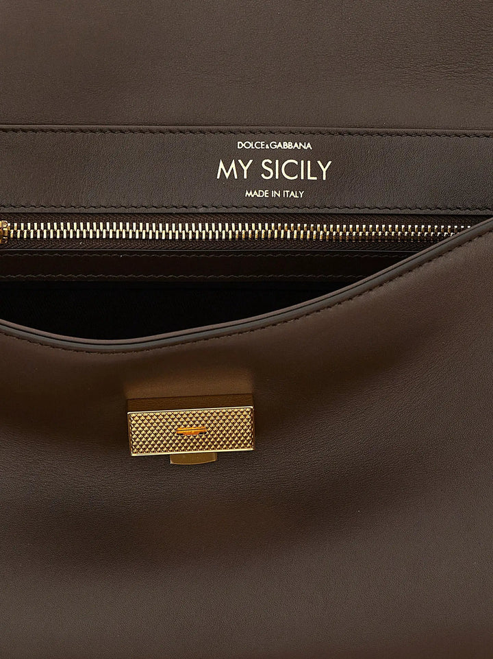 Dolce &amp; Gabbana Sample Sale | Dolce &amp; Gabbana Brown Calfskin Crossbody Bag - | Designer outlet