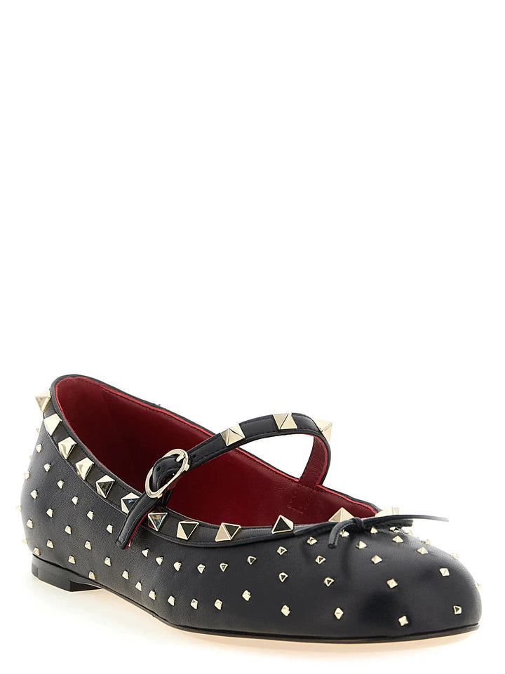 Valentino Garavani Sample Sale | Valentino Garavani Black Lamb Leather Ballet Flats - | Designer outlet