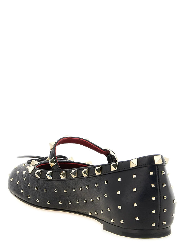 Valentino Garavani Sample Sale | Valentino Garavani Black Lamb Leather Ballet Flats - | Designer outlet