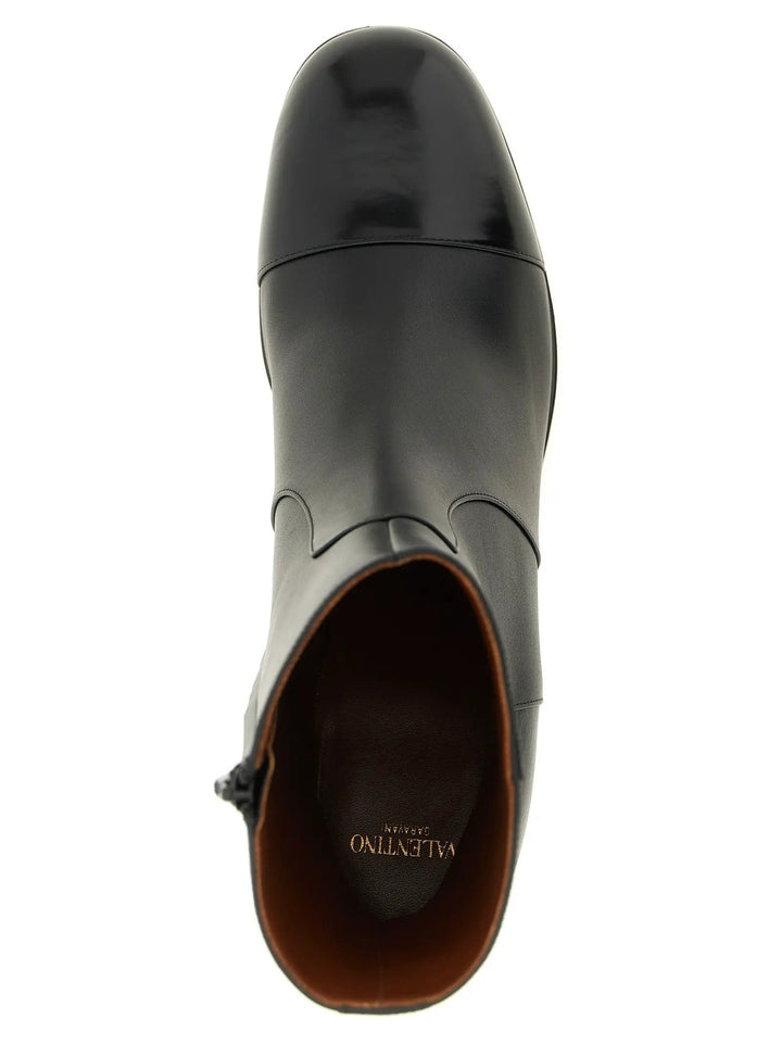 Valentino Garavani Sample Sale | Valentino Garavani Black Calfskin Ankle Boots - | Designer outlet