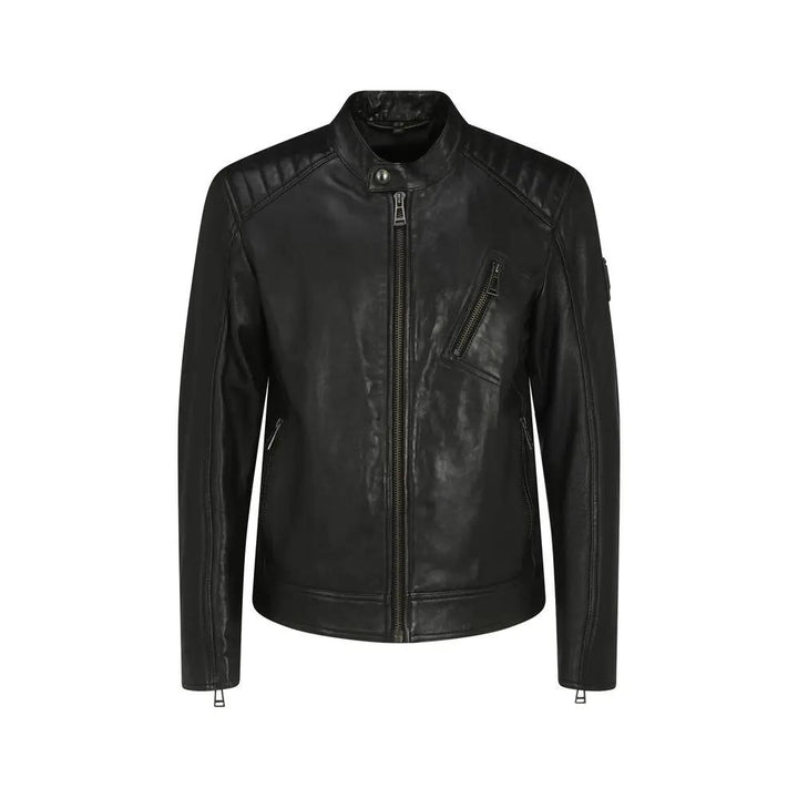 Belstaff Sample Sale | Belstaff Black Lamb Ovis Aries Leather Jacket - | Designer outlet