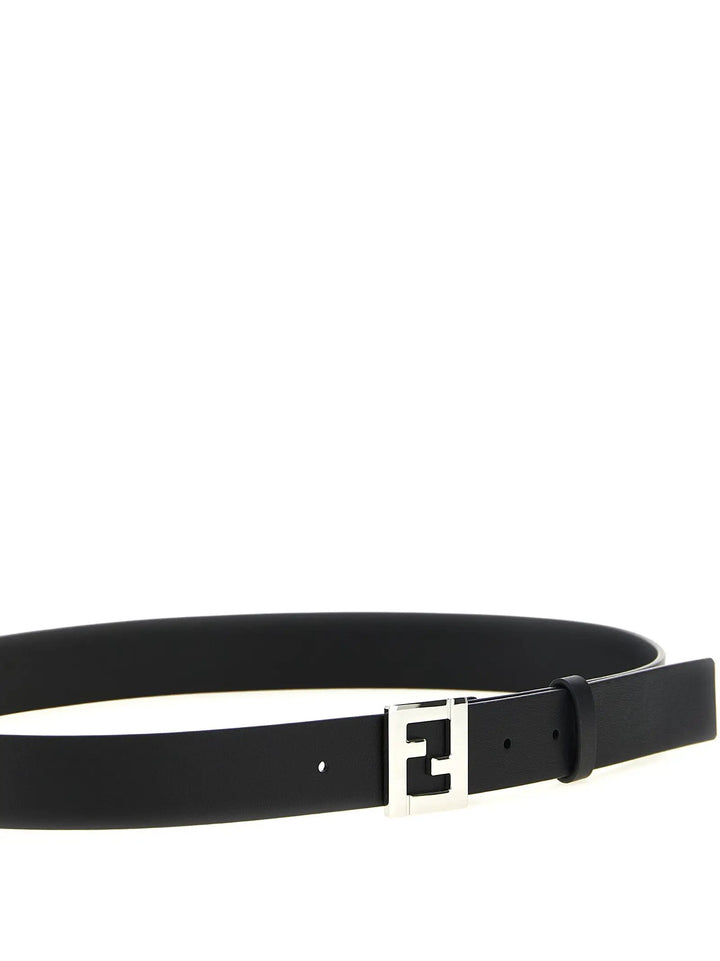 Fendi Sample Sale | Fendi Black Calfskin Regular Belt - | Designer outlet