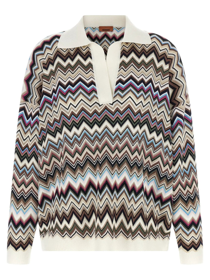 Missoni Sample Sale | Missoni Multicolor Viscose Polo Shirt - | Designer outlet