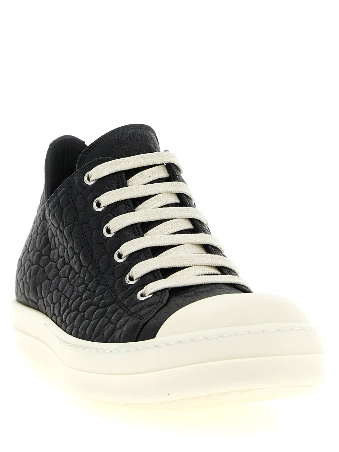 Rick Owens Sample Sale | Rick Owens Bicolor Lamb Leather Low Top Sneakers - | Designer outlet